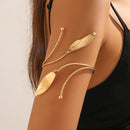 Pulseira de Braço Dourada Geométrica – Estilo Europeu para Festas e Eventos