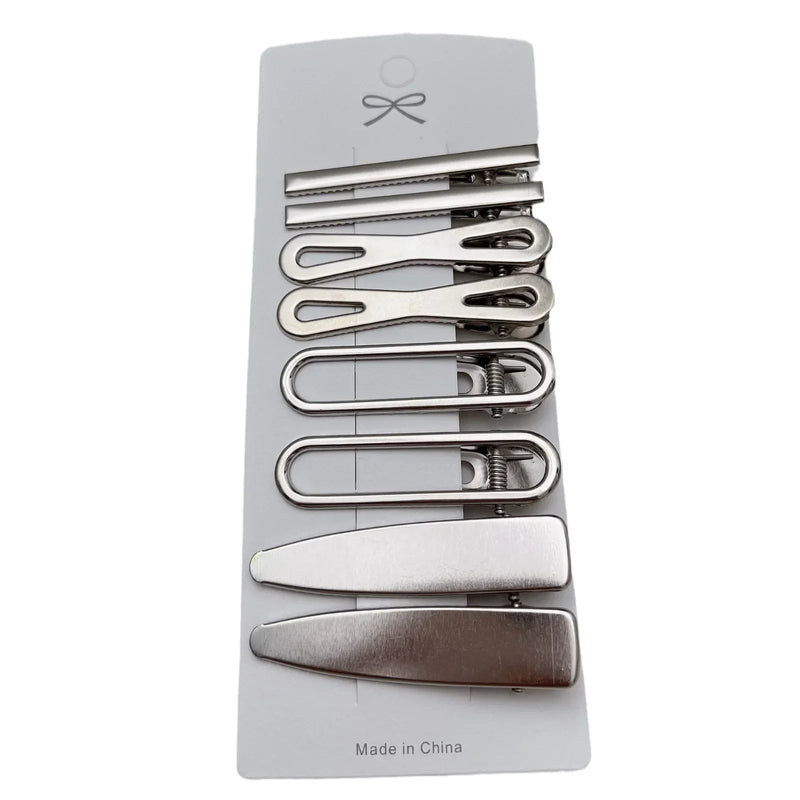 Presilha Duckbill Prateada – Acessório Y2K para Franjas e Laterais do Cabelo