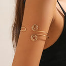 Pulseira de Braço Dourada Geométrica – Estilo Europeu para Festas e Eventos