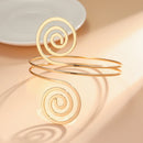 Pulseira de Braço Dourada Geométrica – Estilo Europeu para Festas e Eventos